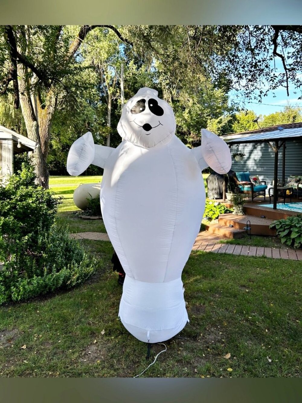Vintage 2002 Gemmy Airblown Inflatable 8FT Lighted Ghost Halloween Yard Decor